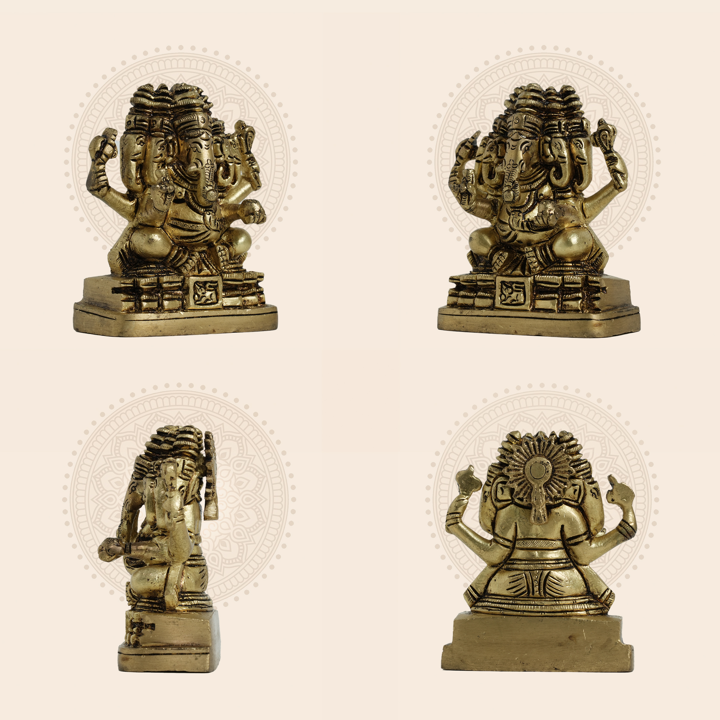 Panchamukhi Ganesha Brass Idol