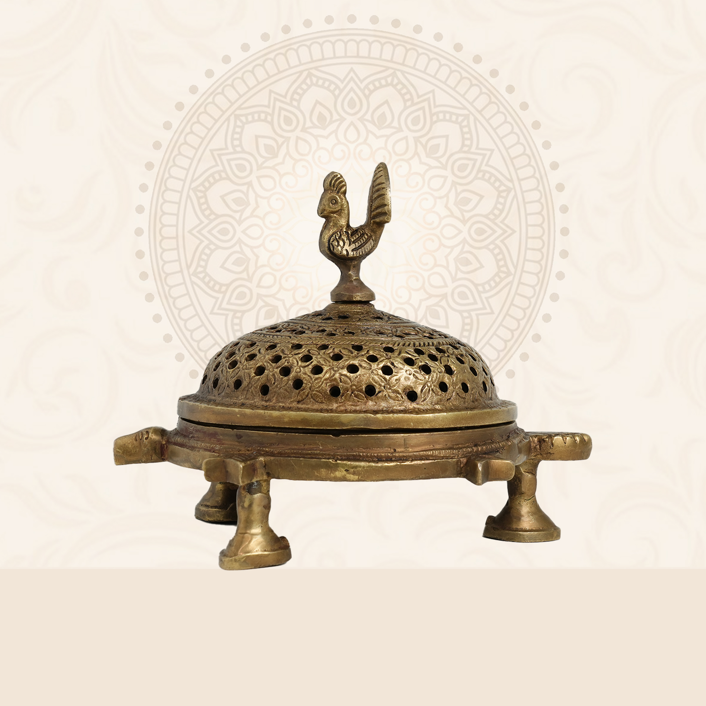 Charcoal Dhoop Burner with Decorative Lid